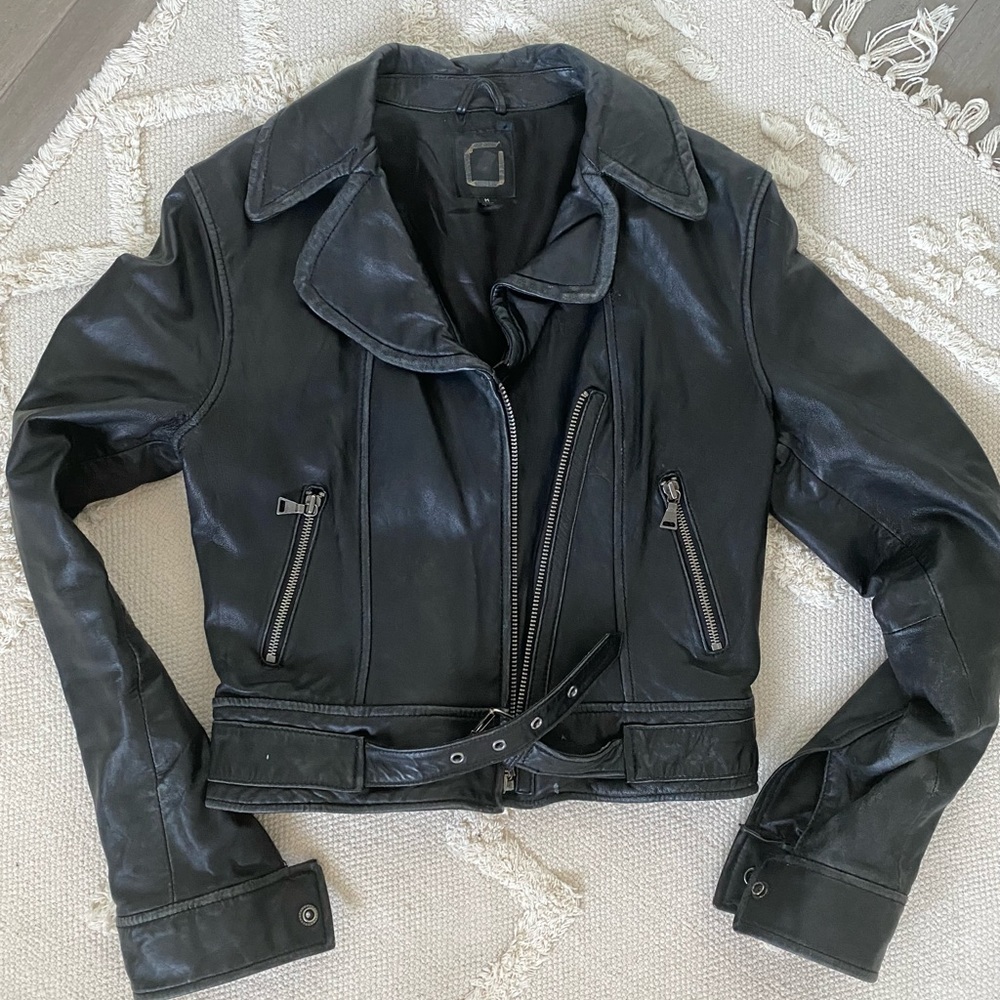 Express Black Leather Jacket size XS